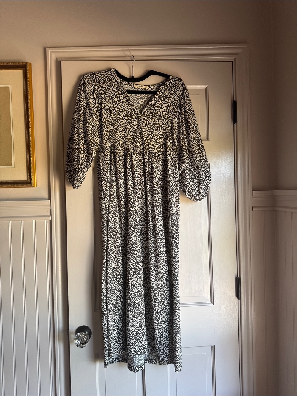 Marine Layer Lola black and white midi dress